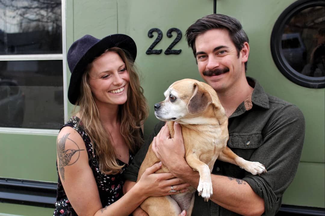 The author (right), Ayana and their dog, Tori.